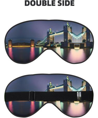 Night London Tower Bridge Soft Sleep Eye Mask Female Breathable Eye Patch Perfect for Travel and Relaxation - Buy Online on SooperMarket.com
