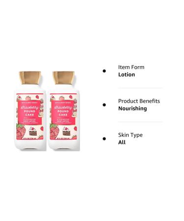 Bath & Body Works Super Smooth Body Lotion Gift Set for Women 8 oz - 2 Pack (Strawberry Pound Cake) - Buy Online on SooperMarket.com