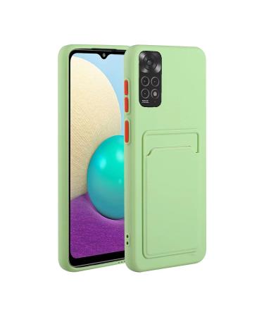 Tivenfezk Nadoli Silicone case for Xiaomi Redmi Note 11s Ultra thin shockproof scratch -resistant Wallet soft TPU protective cover mobile phone cover with credit card holder Xiaomi Redmi Note 11s green