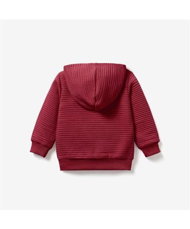 PatPat Toddler Hoodie | Burgundy Hooded Sweatshirt for Toddler 1-2 Years - Buy Online on SooperMarket.com