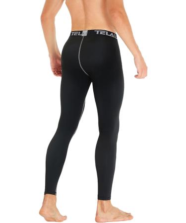 TELALEO Men's Compression Pants 4 Pack - Large Size | Sports Tights for Workout, Running, and Performance | Athletic Baselayer Leggings in Black - Buy Online on SooperMarket.com
