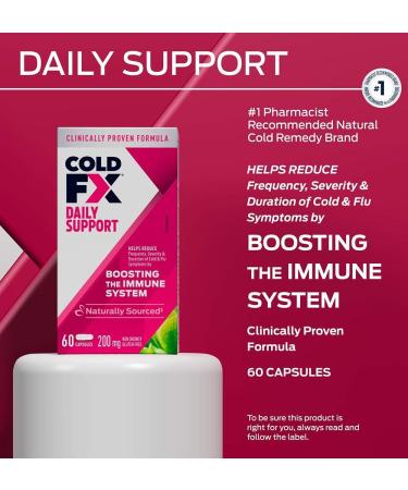 COLD-FX Daily Support support your immune system with North American Ginseng Extract Helps Reduce Frequency and Severity of Cold and Flu Symptoms Daily Immune System Booster 60 Vegan Capsules - Buy Online on SooperMarket.com
