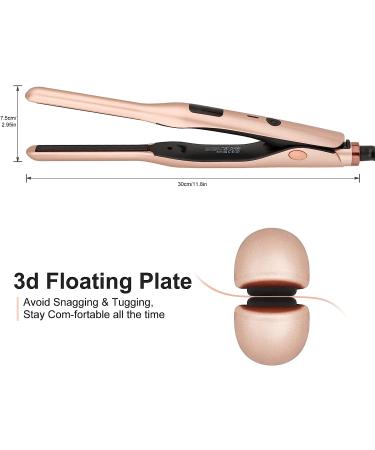 Mini Hair Straightener for Short Hair & Pixies - Adjustable Temperature Flat Iron (Rose Gold) - Buy Online on SooperMarket.com