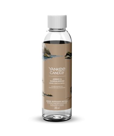 Yankee Candle Signature Reed Diffuser Refill | Amber & Sandalwood | 200ml | Up to 20 weeks of Fragrance | Perfect Gifts for Women Amber & Sandalwood Diffuser Refill