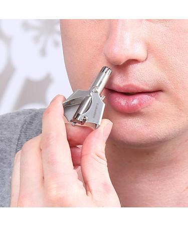 Buy Manual Nose & Ear Hair Trimmer - No Batteries Needed Stainless Steel Hair Remover for Men & Women - GD-014-AR Small Silver - Buy Online on SooperMarket.com