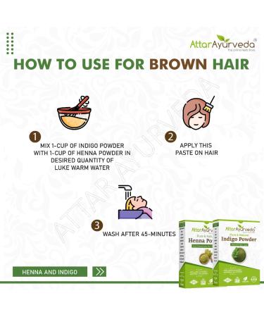 Attar Ayurveda Natural Dye for Black Hair - Henna & Indigo Combo Pack (400g) - Herbal Hair Color Solution - Buy Online on SooperMarket.com