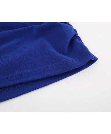 ZUMIY Maternity Nursing Top - Women's Cotton V Neck Ruched Waist Double Layered Tank - S Blue - Buy Online on SooperMarket.com