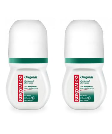 Borotalco: Deo Roll On Alcohol-Free Deodorant Original 50 ml (1.69 fl.oz) Pack of 2 Italian Import