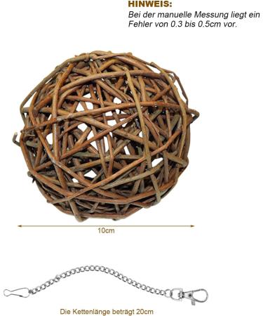 Nature Willow Ball Toys for Small Animals - 4-Piece Set for Guinea Pigs Rabbits Chinches & Birds - Ideal Pet Accessories (10cm) - Buy Online on SooperMarket.com