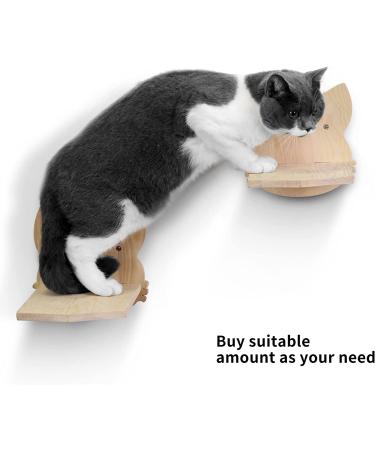 Wall Mounted Cat Hammock Shelf with Solid Rubber Wood Steps - Hanging Perches for Sleeping, Playing, and Climbing - Buy Online on SooperMarket.com