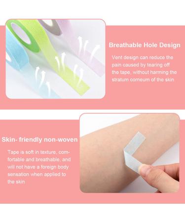 Breathable Eyelash Extension Tape Kit - 4 Colors with Heart Shaped Cutter, 12 Rolls - Non Woven Adhesive for Makeup - Buy Online on SooperMarket.com
