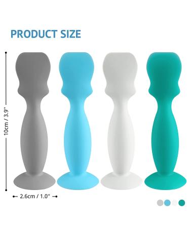 4 Pack Baby Diaper Cream Brush Set for Newborns - Silicone Spatula Applicator in Blue Green Gray White - Buy Online on SooperMarket.com