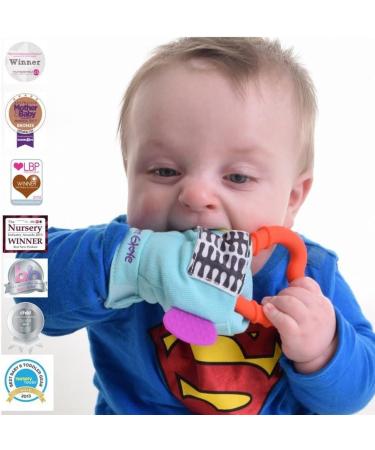 Gummee Glove Baby Teething Mitten - Detachable Toy - Premium Teething Glove for Babies 3-6 Months, Turquoise - Buy Online on SooperMarket.com