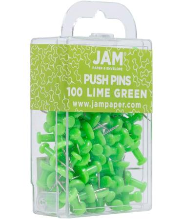 Jam Paper Push Pins - Lime Green - Pack Of 100 - Buy Online on SooperMarket.com