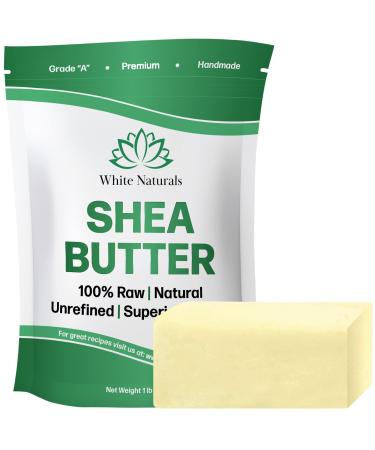 White Naturals Sale! Unrefined African Shea Butter 1 lb, Pure, Raw, Grade A, Ivory, Great Skin Moisturizer, DIY Lip Balms, Stretch Marks, Eczema, Acne, Recover Sun Damage, Cream & More 16 oz 1 Pound (Pack of 1)