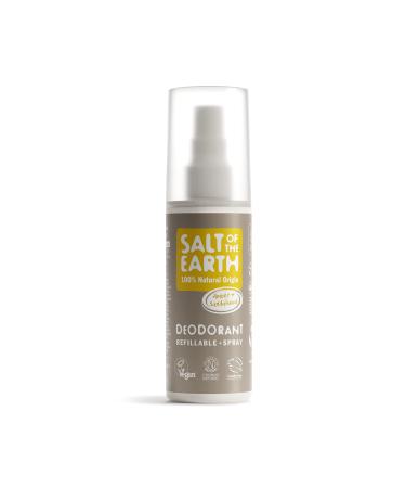 Salt of the Earth - Refillable Natural Deodorant Spray - Vegan & Cruelty Free - Certified 100% Natural Origin Ingredients - Suitable for Men Women & Kids - Amber & Sandalwood - 100ml Amber & Sandalwood 100 ml (Pack of 1)