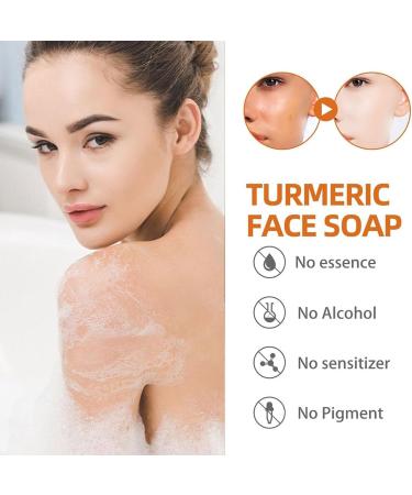 Turmeric Soap Turmeric Brightening Soap Vitamin C Soap Piece Remove Dark Stains Deep Cleansing for Face and Body - Buy Online on SooperMarket.com