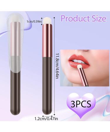Set of 3 Makeup Brushes: Eye Shadow, Concealer, Lip, Smudge Brush with Tubes - Portable Artificial Fiber Lip Gloss Applicator Wands - Buy Online on SooperMarket.com