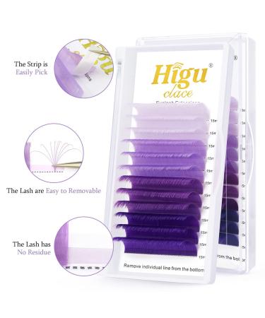Ombre Purple 0.07C Colored Eyelash Extensions 15mm - Fast Fanning Easy Fan Lashes - Buy Online on SooperMarket.com