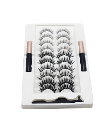 Magnetic Eyelashes And Eyeliner Kit Reusable Magnetic Lashes With Eyeliner And Tweezers 3D Natural Look False Eyelashes Magnetic Eyeliner And Eyelashes Kit