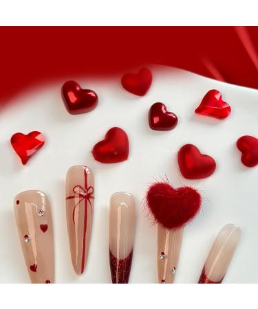 Love New Year Nail Crystal Heart Nail Art Plush Heart Nail Art Decoration Nail Supplies For Girl Crystal Heart Nail Art Love Nail Plush Heart Nail Art Decor - Buy Online on SooperMarket.com