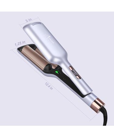 32mm Aima Beauty Curling Wand - Big Wave Mermaid Hair Waver Anti-Scald Ionic Lock for All Hair Types - Purple - Buy Online on SooperMarket.com