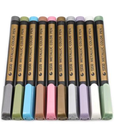 BOXUN Metallic Markers Pen for Rock, Ceramic, Glass, Plastic - 10 Metallic Colors - Buy Online on SooperMarket.com