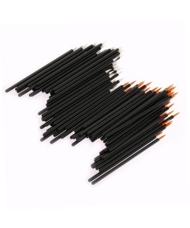 Hemoton 100pcs Eye Makeup Tools Cosmetics Brush 10X0.5X0.5cm White