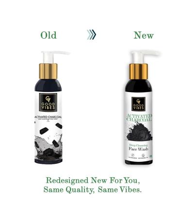 Good Vibes Activated Charcoal Face Wash | Deep Cleansing Formula for All Skin Types | Acne Control & Sebum Reduction | Paraben & Mineral Oil Free | 120 ml - Buy Online on SooperMarket.com
