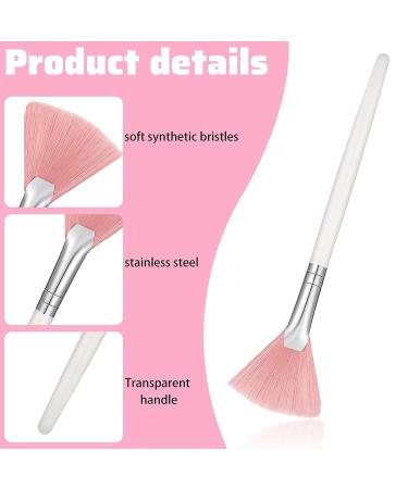 24-Piece Soft Fan Brush Set for Face Masks & Makeup - Pink Esthetician Tools - Buy Online on SooperMarket.com