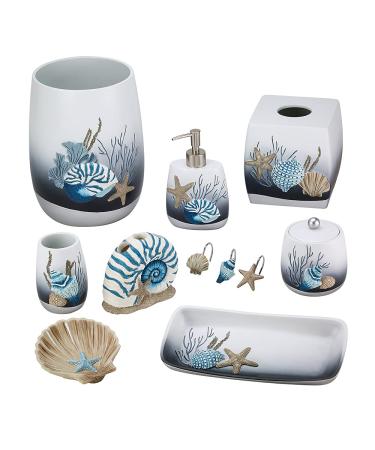 Avanti Linens Blue Lagoon Covered Jar Organizer - Oceanscape Inspired Home Decor - Buy Online on SooperMarket.com