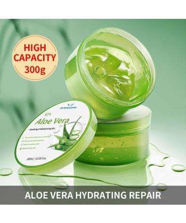 PrimeCove - 92% Aloe Vera Gel (300ml) | Soothing & Cooling | For Hair Face & Body | Fast-Absorbing Moisturiser | Skin-Firming & Protective | All Skin Types - Buy Online on SooperMarket.com