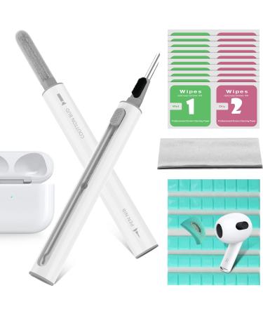 Yunerz for Airpods Cleaner Kit, Earbuds Cleaning Pen, Bluetooth Headphone Cleaning Tool with Cleaning Putty for Airpods Pro 1 2 3 and Other Earphones, Upgraded Kits with Cloth and Wet Dry Wipes