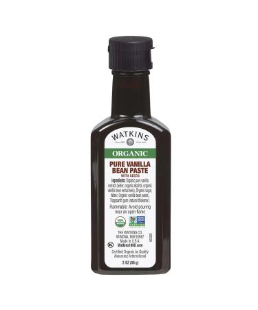 Watkins Organic Pure Vanilla Bean Paste, Non-GMO, Kosher, 2 oz. Bottle, 1-Pack