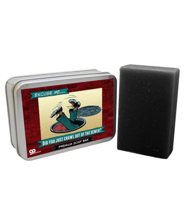 Crawl From Sewer Soap Bar - Weird Gag Gifts for Adults Unisex Easter Ideas Funny Bath Gifts Stocking Stuffer Charcoal Infused Oak Moss Aloe Light