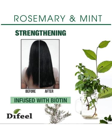 Difeel Rosemary & Mint Strengthening Leave-In Spray w/ Biotin 8 oz - Natural Hair Growth Treatment - Buy Online on SooperMarket.com