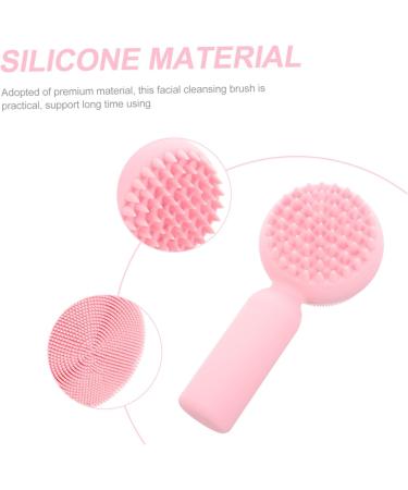 FOYTOKI Silicone Face Brush Silicone Facial Brush Face Scrubber Exfoliator Brush Exfoliate for Face Scrubber Facial Exfoliator Brush Face Silicone Scrubber Silicone Scrubber for Face 11x5cm Pink - Buy Online on SooperMarket.com