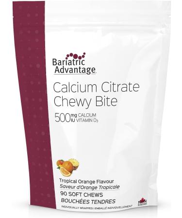 Bariatric Advantage - Calcium Citrate Chewy Bite 500mg - Orange Flavor - 90 Soft Chews