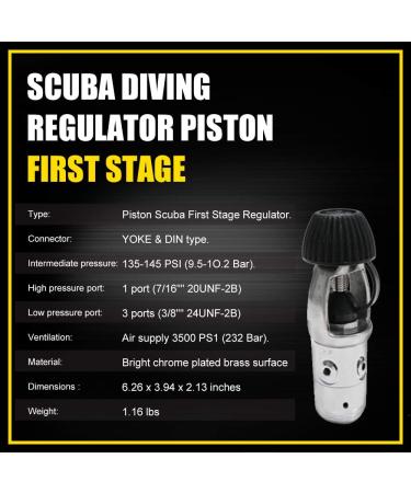 HPDAVV Diving Tank Cylinder - Re-Breather Valve, 7/8-14UNF Thread, G5/8-4500PSI Outlets, Black Knob - 30 Mpa Bottle & Scuba Breathing Apparatus - Buy Online on SooperMarket.com