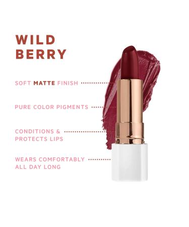 FLOWER BEAUTY Petal Pout Lipstick - Cruelty Free Wild Berry Matte - Nourishing Highly Pigmented Lip Color with Antioxidants - International Shipping Available - Buy Online on SooperMarket.com