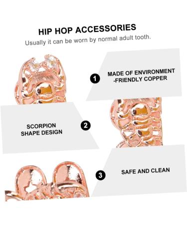 KOMBIUDA 1pc Scorpion Single Braces Single Grill Cap Tooth Grills for Your Adult Costume Men Decor Hip Golden 2X1cm - Buy Online on SooperMarket.com