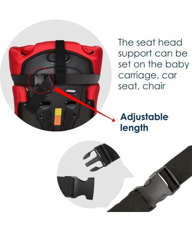 Baby Carseat Head Support Strap - Neck Protection Belt for Toddler & Infant | Safe Car Seat Headrest Band for Sleep Positioner (White) - Buy Online on SooperMarket.com