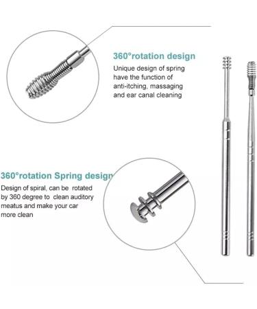 Magnesis Spring Earwax Cleaner Tool Set - Stainless Steel Ear Picks for Easy Ear Wax Removal (Black) - Buy Online on SooperMarket.com