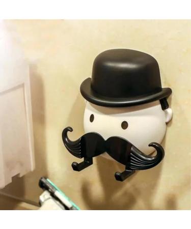 Chenri 2-Piece Beard-Shaped Razor Holder | Funny Suction Cup Design | Creative No-Drill Waterproof Hook for Bathroom & Kitchen - Buy Online on SooperMarket.com