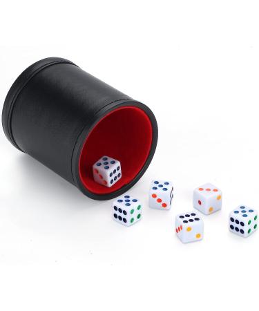 Vuwuma Felt Lined Professional Dice Cup Set - Includes 6 Quiet Dice for Yahtzee Game - Buy Online on SooperMarket.com