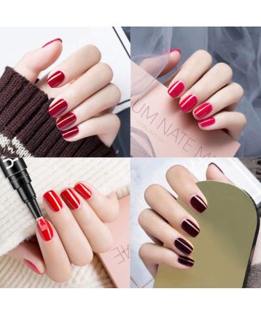 LICHENGTAI One Step Gel Nail Polish Pen 3 in 1 Nail Polish Pen UV Nail Gel Painting Pen No Base Top Coat Need Nails Art Tool Soak Off Gel Ideal for Home and Professional Manicure 086 - Buy Online on SooperMarket.com