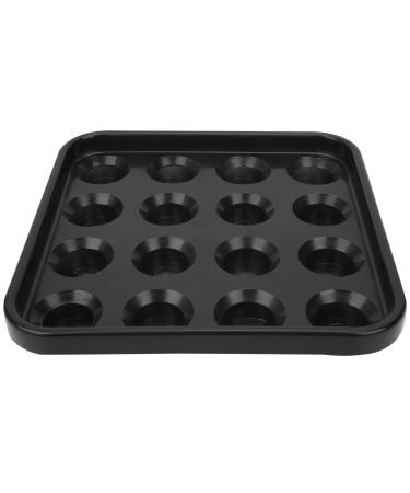 Billiard Ball Holder Tray, Vinyl Pool Ball Tray, Portable AntiDrop 16 Holes for Snooker Pool Halls black