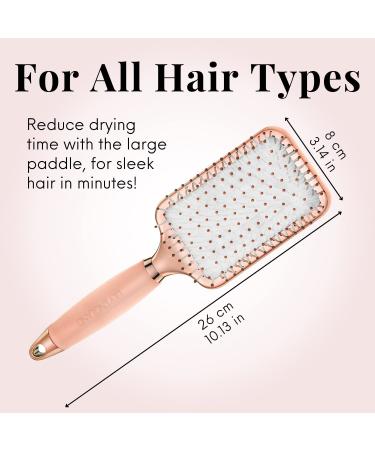 Paddle Brush for Detangling & Styling - Professional Large Hairbrush for All Hair Types - Rose Gold Black by Lily England - Buy Online on SooperMarket.com