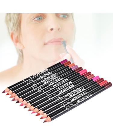 Lip Gloss Make Up Liner Pencil Natural Lip Makeup 12 Different Colors Waterproof and Long Lasting Lip Liner Pencil Set Pearl Eyeliner Kit Metalic Eyeliner Liquid Eyeliner Set for Girls Woman - Buy Online on SooperMarket.com