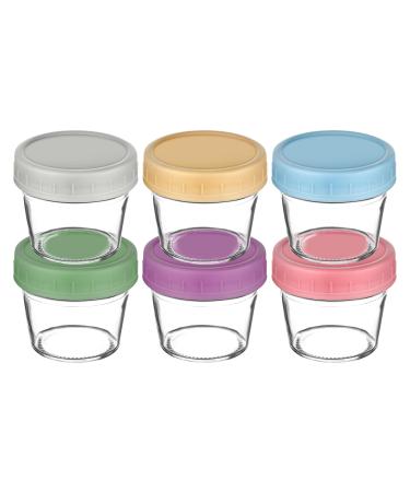 AOLSO baby food storage container 6-pack baby porridge freezing container glass freezing food freezing container baby food storage with airtight lids perfect for infants 6 pieces